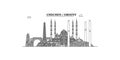 Russia, Grozny city skyline isolated vector illustration, icons