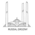 Russia, Grozny, travel landmark vector illustration