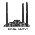 Russia, Grozny, travel landmark vector illustration