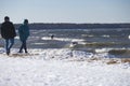 Russia, Gulf of Finland. Winter surfing at the weekend