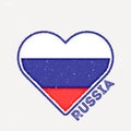 Russia heart flag badge.