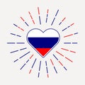 Russia heart with flag of the country.