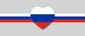 Russia Heart National Stripes Flag. Vector illustration