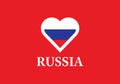 Russia heart shape love symbol national flag