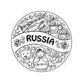 Doodles elements of Russia