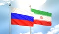 Russia and Iran Flag Together A Concept of Realations