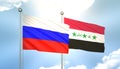 Russia and Iran Flag Together A Concept of Realations