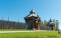 Russia Irkutsk August 2020: Irkutsk Architectural and Ethnographic Museum of Taltsy. wooden tower
