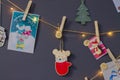 Russia, Irkutsk - December 21, 2019: Christmas decorations, hand-painted, handmade, and other author\'s souvenirs