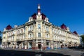 Russia, Irkutsk - July 6, 2019: Profitable house of a railway engineer Nikitin, old building before it was Grand Hotel