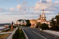 Russia, Irkutsk - June 30, 2020: The Cathedral of the Epiphany of the Lord. Orthodox Church close to Angara river
