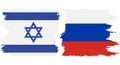 Romania and Israel grunge flags connection vector