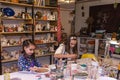 Russia Ivanovo January 17 2021 editorial Children's activity in the clay workshop