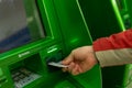 Russia, Ivanovo, November 29, 2020, editorial, ATM for withdrawing and receiving money, card