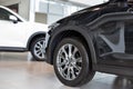 Russia, Izhevsk - August 06, 2020: Mazda showroom. New modern cars in dealer showroom. Famous world brand