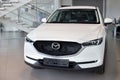 Russia, Izhevsk - August 06, 2020: New modern crossover CX-5 in the Mazda showroom. Front view