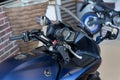 Russia, Izhevsk - August 23, 2019: Yamaha motorcycle shop. New modern motorbike FJR1300 in motorcycle store