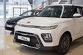 Russia Izhevsk - December 28 2020: KIA showroom. New Ceed SW and Soul in dealer showroom. Front and side view