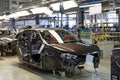 Russia, Izhevsk - December 14, 2019: LADA Automobile Plant Izhevsk. The new cars on the conveyor line.