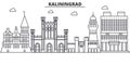 Russia, Kaliningrad architecture line skyline illustration. Linear vector cityscape with famous landmarks, city sights Royalty Free Stock Photo