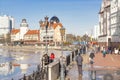 Russia Kaliningrad 2019 city buildings in the old style Royalty Free Stock Photo