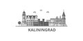 Russia, Kaliningrad City city skyline isolated vector illustration, icons