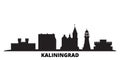 Russia, Kaliningrad City city skyline isolated vector illustration. Russia, Kaliningrad City travel black cityscape Royalty Free Stock Photo