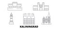 Russia, Kaliningrad City line travel skyline set. Russia, Kaliningrad City outline city vector illustration, symbol