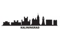 Russia, Kaliningrad city skyline isolated vector illustration. Russia, Kaliningrad travel black cityscape Royalty Free Stock Photo