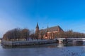 historic center of the city on a sunny winter day. Kant Island, Cathedral in Kaliningrad Russia Royalty Free Stock Photo