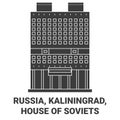 Russia, Kaliningrad, House Of Soviets travel landmark vector illustration