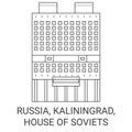 Russia, Kaliningrad, House Of Soviets travel landmark vector illustration