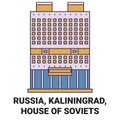 Russia, Kaliningrad, House Of Soviets travel landmark vector illustration