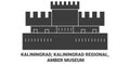 Russia, Kaliningrad, Kaliningrad Regional, Amber Museum travel landmark vector illustration