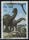 Sao Tome and Principe shows dinosaur