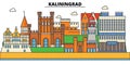 Russia, Kaliningrad, prussia. City skyline, architecture, buildings, streets, silhouette, landscape, panorama, landmarks Royalty Free Stock Photo