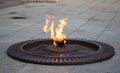 RUSSIA, KALININGRAD, 2016: World war II memorial, Eternal flame.