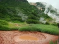 Russia. Kamchatka. Mountains and fumaroles of the Valley of Geysers.