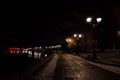 Russia. Petrozavodsk. Lake Onega in Petrozavodsk at night. November 15, 2017