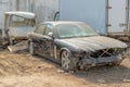 Russia, Kazan - April 20, 2019: Abandoned black Jaguar.