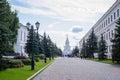 Russia, Kazan, August 24, 2019: central street on the territory of the Kazan Kremlin