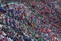 Russia, Kazan - August 27, 2019: crowd of spectators on a stadium tribune at a sporting event
