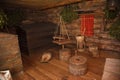 Russia, Kazan, 20 july 2017. Musium of Kayum Nasyry. vintage rustic house interior Russian