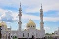 Russia, Kazan June 2019. Beautiful white mosque in Bulgars. Republic of Tatarstan, Russia. Islam, religion and architecture