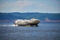 Russia, Kazan June 2019. A high-speed hydrofoil pleasure boat sails along the Volga river on a Sunny day Royalty Free Stock Photo