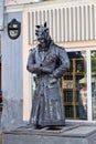 Russia, Kazan June 2019. Monument to a horse in a coat on Bauman street in Kazan.