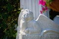 Russia, Kazan June 2019. Statue of a reclining angel made of white stone