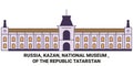 Russia, Kazan, National Museum , Of The Republic Tatarstan travel landmark vector illustration