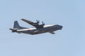 Russia, Khabarovsk - May 9, 2020: An-12D military transport aircraft . Parade in