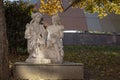 Khabarovsk - October 2021: Sculpture: Two girls